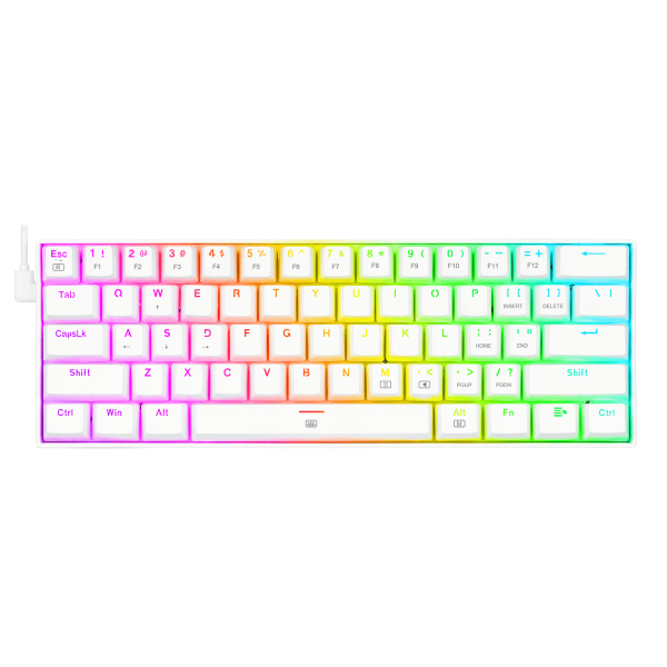 Teclado Gamer Redragon Color Blanco Rainbow Kumara Online Hot Sale