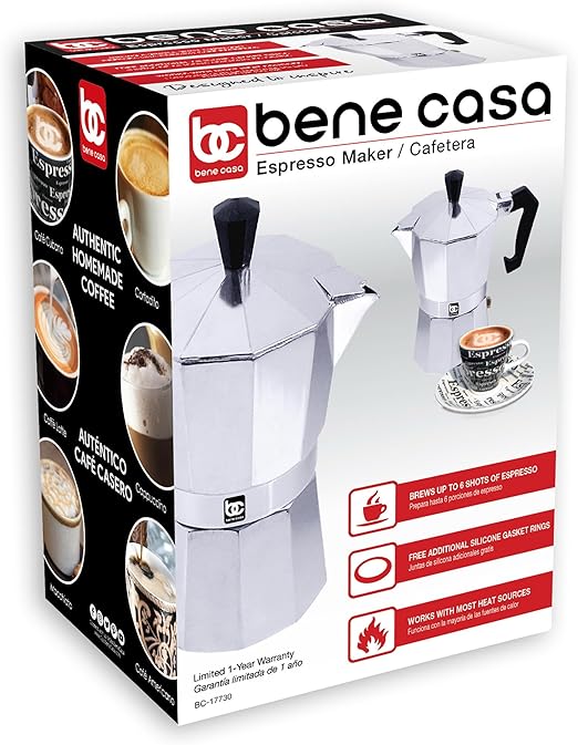 Cafetera Bene Casa Expreso Aluminio 6 Tazas on Sale