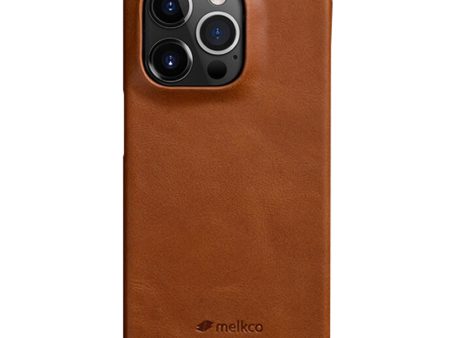 MELKCO For iPhone 15 Pro Max Case Waxy Genuine Cow Leather+PC Incomplete Phone Cover on Sale