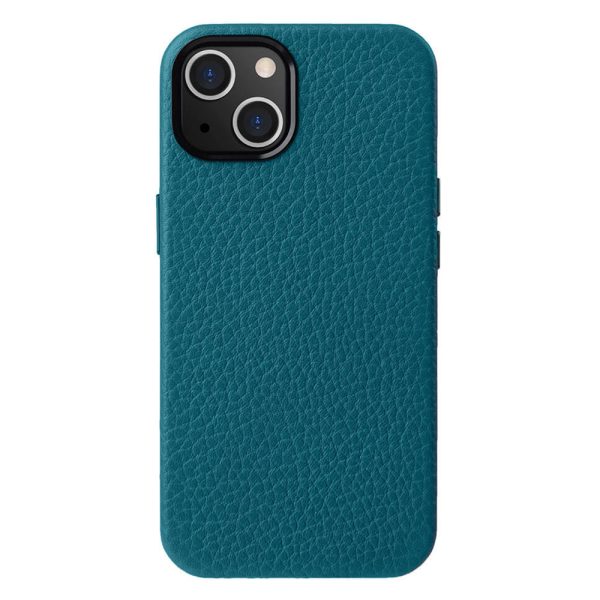 MELKCO For iPhone 14 Case Magnetic Back Shell Genuine Cow Leather+PC Phone Cover Online Hot Sale