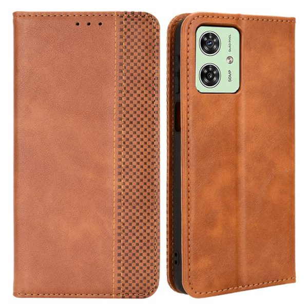 For Motorola Moto G54 5G Case Retro PU Leather Wallet Flip Stand Phone Cover Supply