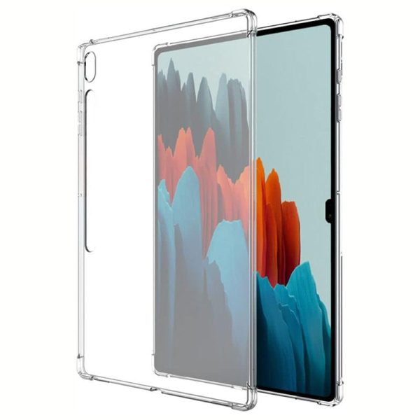 For Samsung Galaxy Tab S7   S8 Anti-drop Tablet Case Reinforced Corners Transparent TPU Cover on Sale