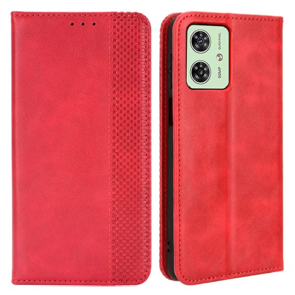 For Motorola Moto G54 5G Case Retro PU Leather Wallet Flip Stand Phone Cover Supply