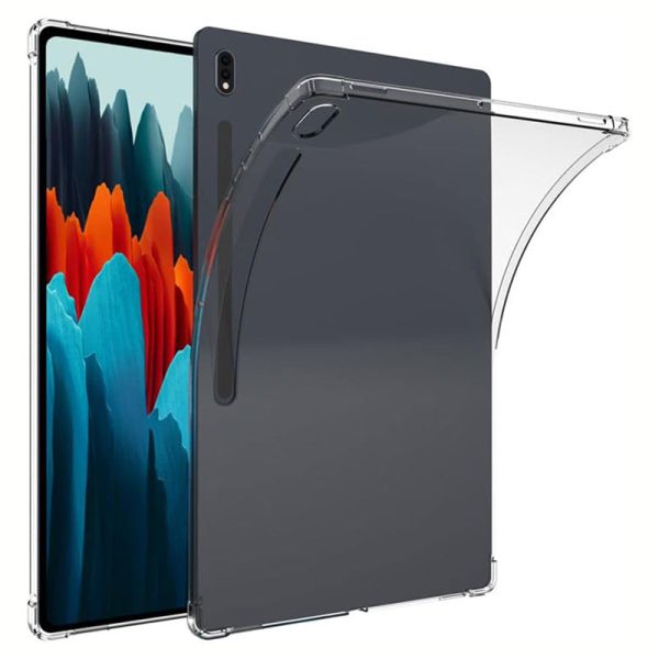 For Samsung Galaxy Tab S7   S8 Anti-drop Tablet Case Reinforced Corners Transparent TPU Cover on Sale