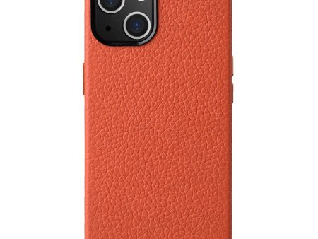 MELKCO For iPhone 14 Case Magnetic Back Shell Genuine Cow Leather+PC Phone Cover Online Hot Sale